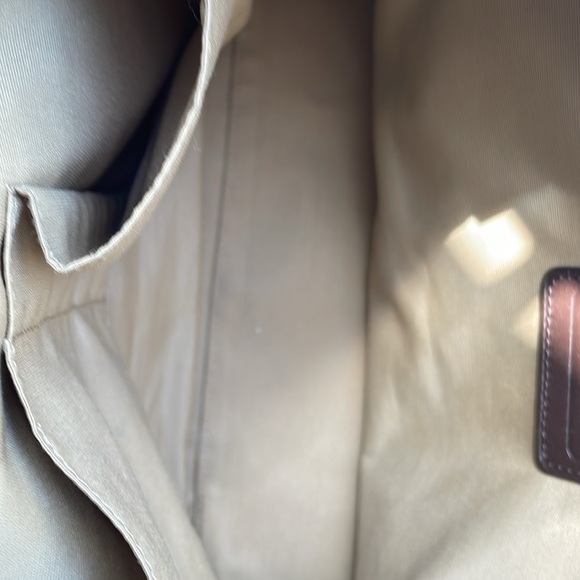 COACH SIGNATURE BROWN CANVAS AND BROWN LEATHER TRIM CITY TOP ZIP TOTE HANDBAG - Picture 13 of 16